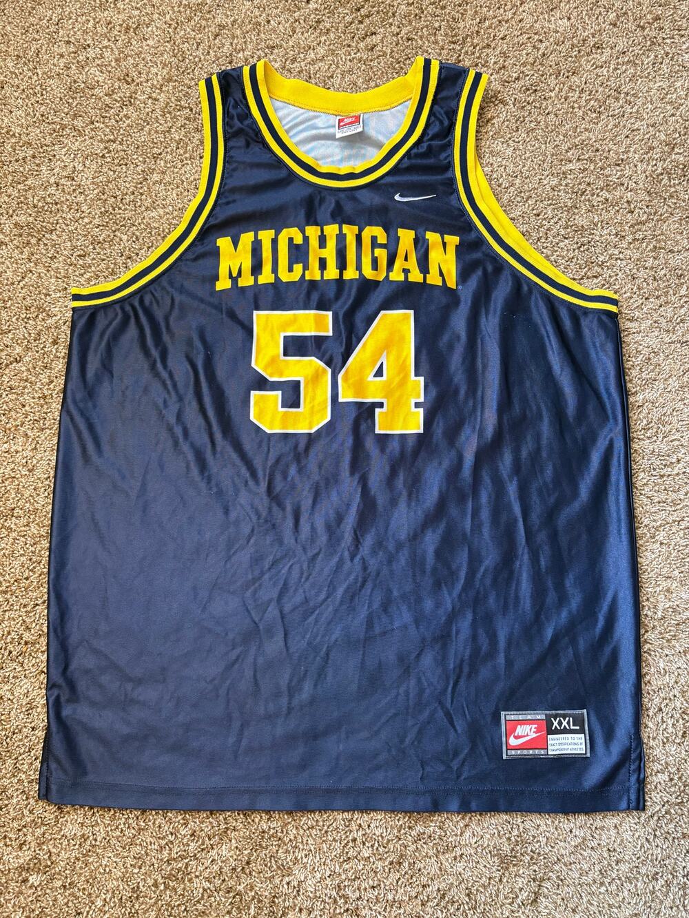 VTG 90's Nike Made In USA Michigan Wolverines Robert Traylor #5 Jersey Size XXL